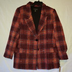 Womens Halogem Avondale Jacket. Red Plaid. XL.